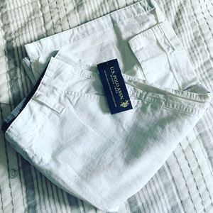 Brand New US Polo Boys size 18 white cargo shorts